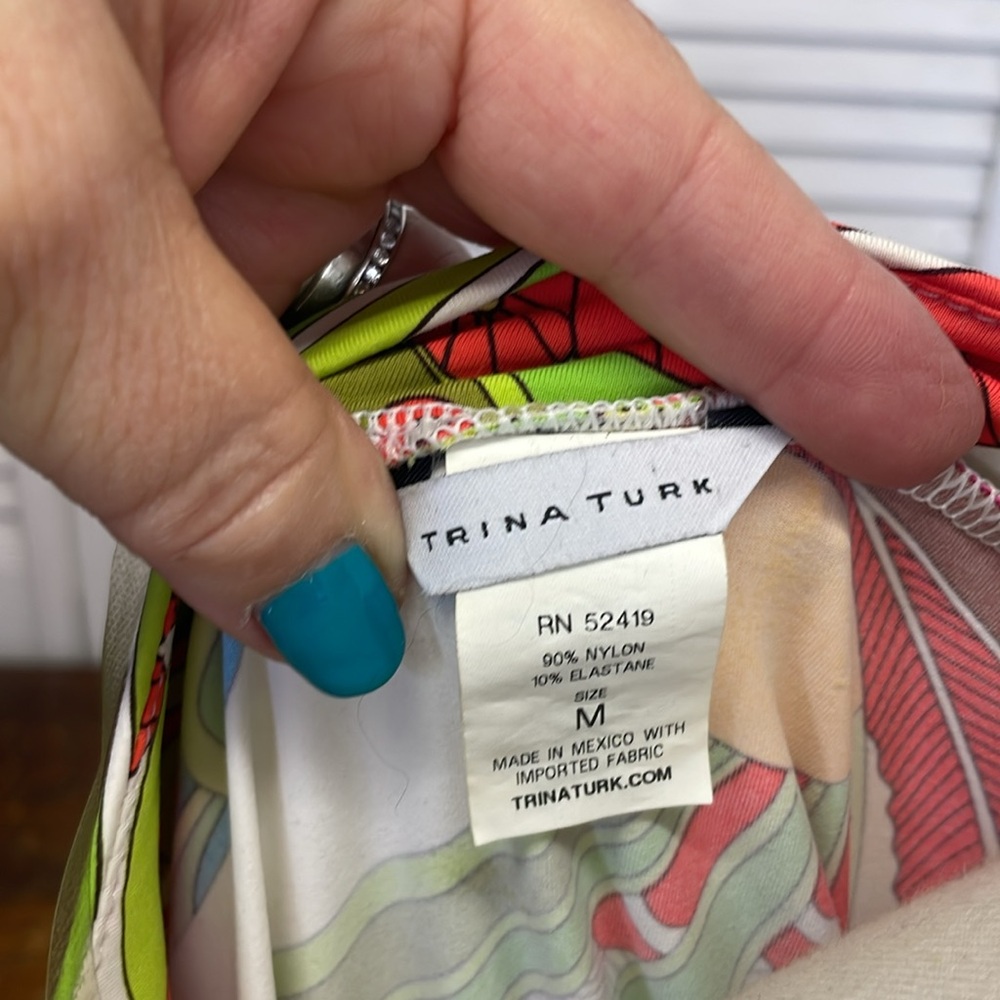 Trina Turk Tunic Psychedelic Pattern Mini Dress / Coverup - Picture 3 of 6